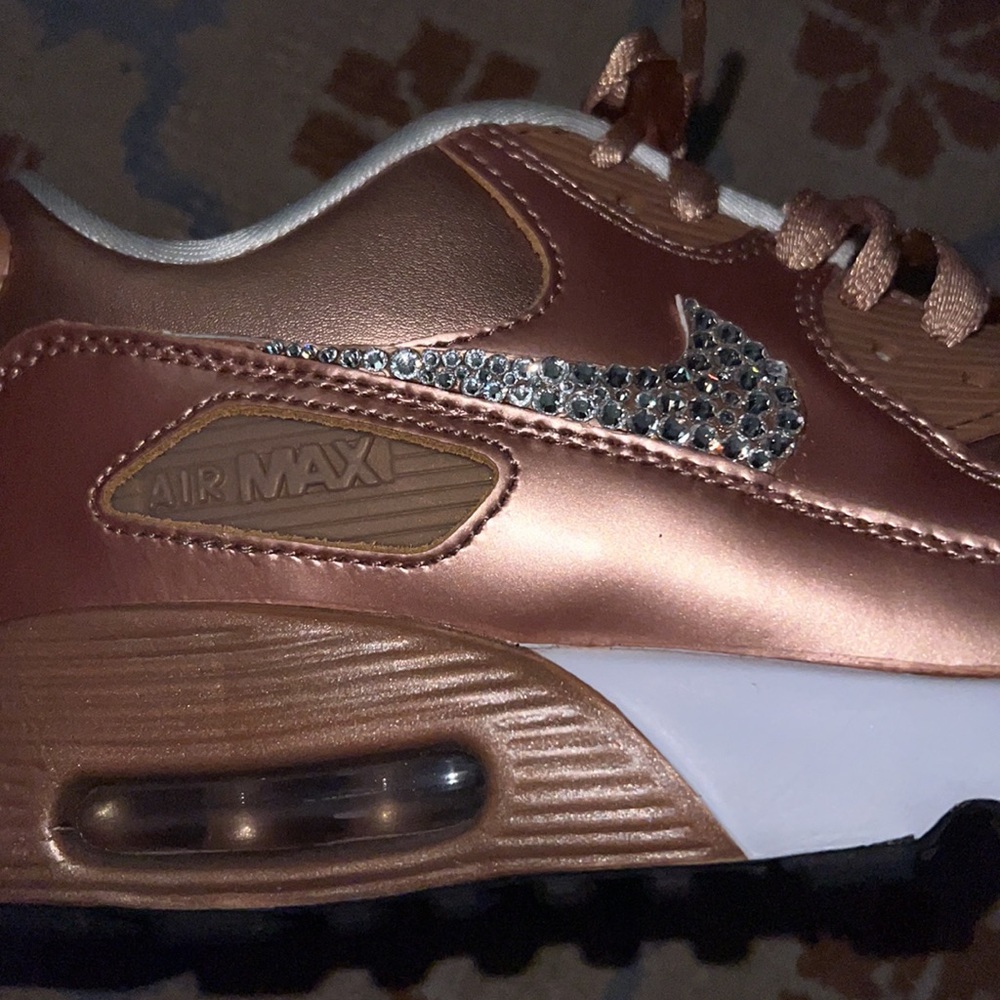 Custom Rhinestoned Rose Gold Nike Air Max Sneaker’s - Picture 6 of 6